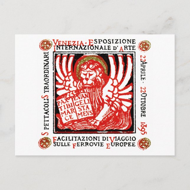 1895 Venedig Art Poster Postkarte (Vorderseite)