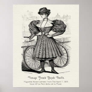 1895 Vintages französisches Fahrradoutfit Poster