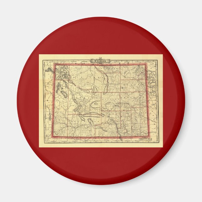1895 Wyoming Map Magnet (Vorne)