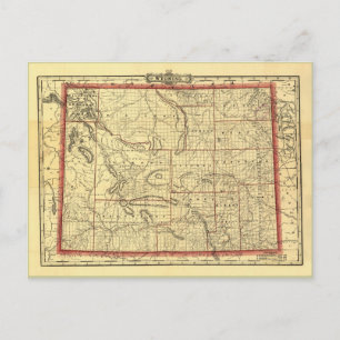 1895 Wyoming Map Postkarte