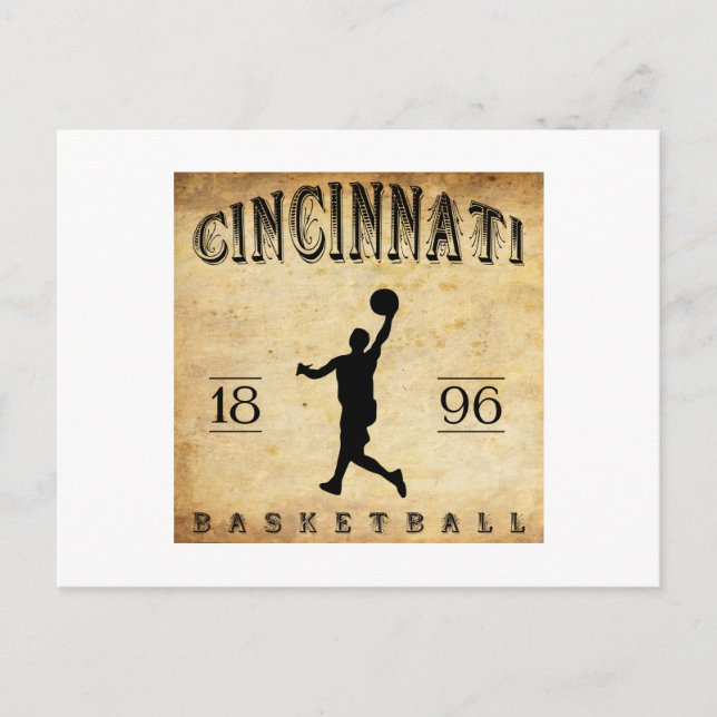 1896 Cincinnati Ohio Basketball Postkarte (Vorderseite)