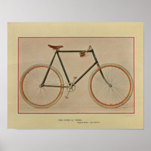 1896 Patee Fahrrad Farb Anzeige Kunst Druck Poster