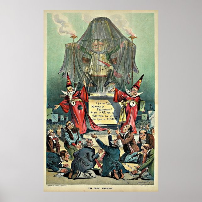 1896 Punch Cartoon "The Great Unknown" Poster (Vorne)
