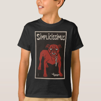 1896 schwarze und rote Bulldogge Simplicty Vintage T-Shirt