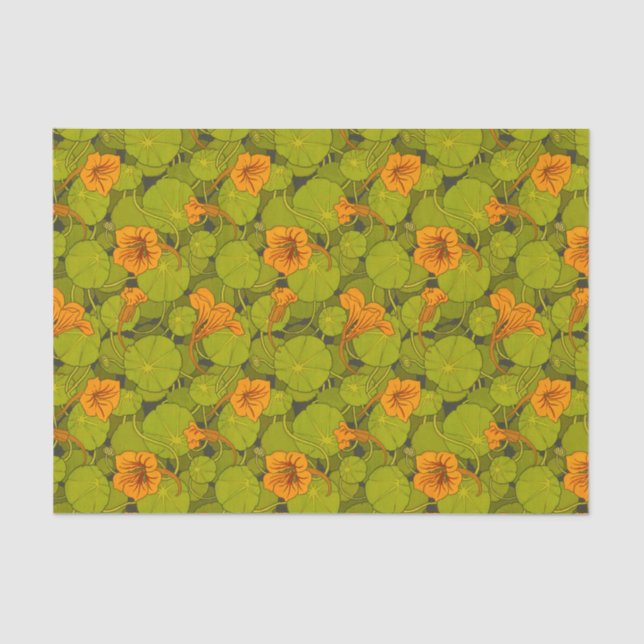 1896 Viktorianisch Nasturtium Floral Print Seidenpapier (Vorderseite)