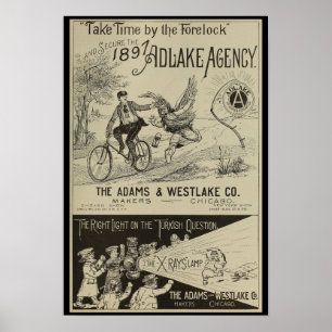 1896 Vintag Bicycle Magazine and Art Poster