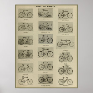 1896 Vintage Fahrradmodelle und Art Poster