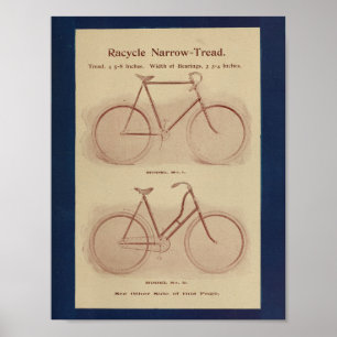 1896 Vintages Fahrrad und Kunstdruck Poster