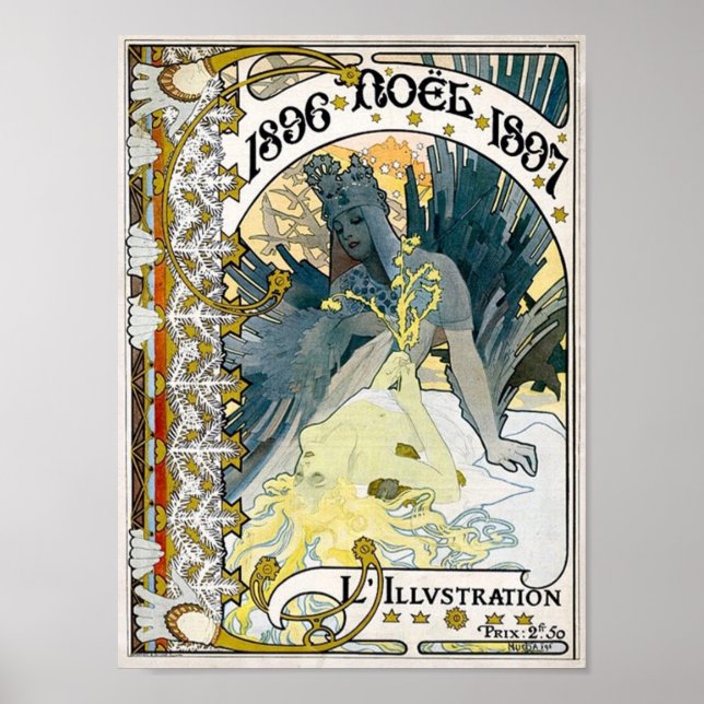 1896 WEIHNACHTEN 1897 Alphonse Maria Mucha Poster (Vorne)