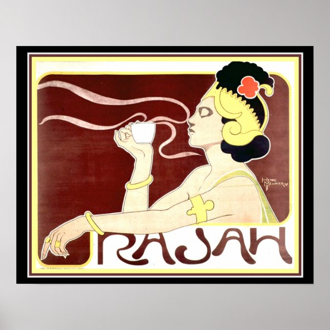 1897 Art Nouveau Rajah Print by Henri Meunier Poster (Vorne)