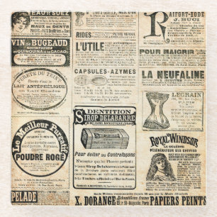 1897 Französische Zeitungsanzeige Glasuntersetzer