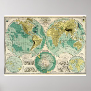 1897 Karte der Alten Welt - Antique Tra Poster
