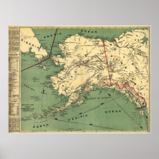 1897 Karte von Alaska Poster
