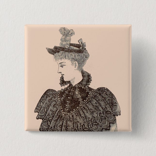 1897 Viktorianische Frau Button (Vorderseite)