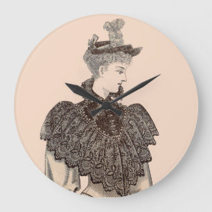 1897 Viktorianische Frau Große Wanduhr