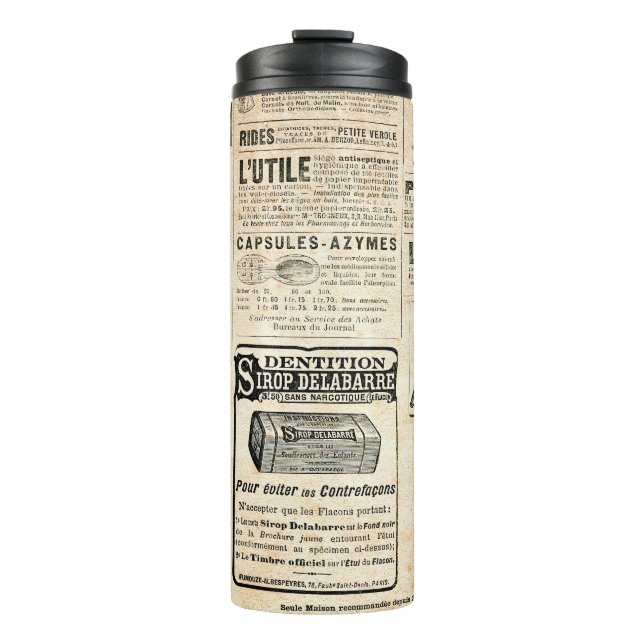 1897 Werbung in der französischen Zeitung Thermosbecher (Vorderseite)