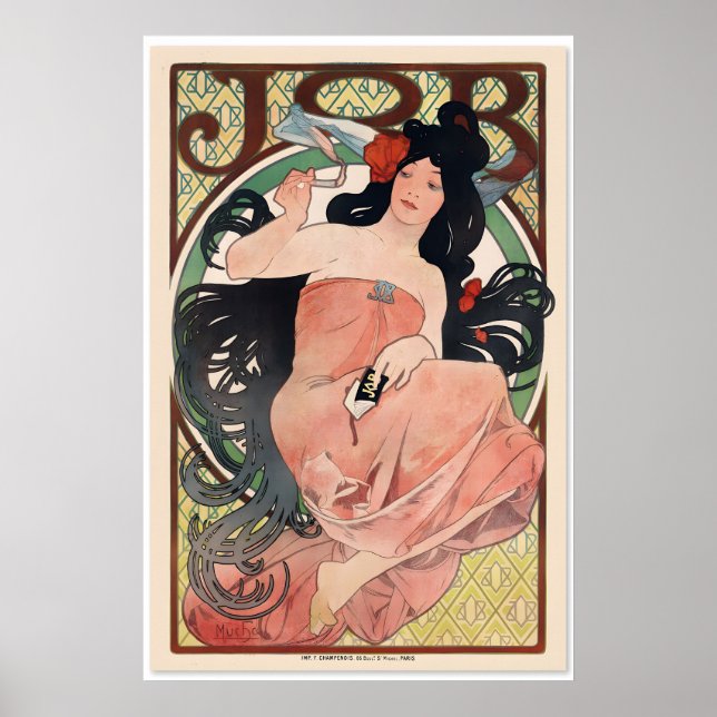 1898 Alphonse Mucha Job Rolling Papers Klassische  Poster (Vorne)