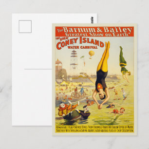 1898 Coney Island Jahrmarktposter Postkarte