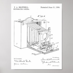 1898 Faltkamera Patent Art Zeichnend Druck Poster