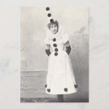 1898 Frau in Clown-Kostüm, antike Fotografie
