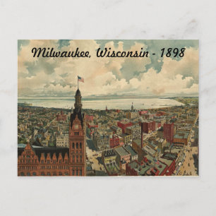 1898 Milwaukee, WI Birds Augen Blick Postkarte! Postkarte