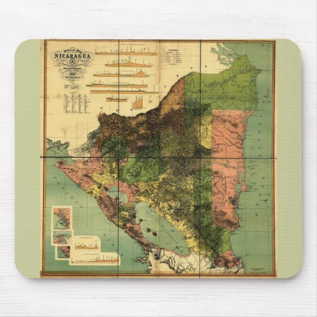 1898 Offizielle Karte Nicaraguas Mousepad (Vorne)