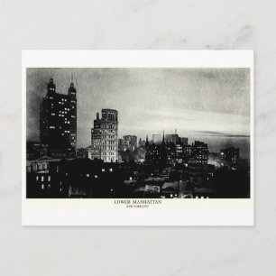 1898 Unteres Manhattan bei Dämmerung Postkarte