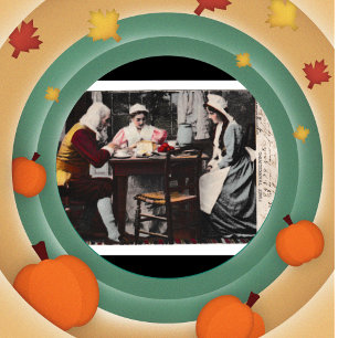 1898 Vintage erstes Thanksgiving-Dinner Postkarte