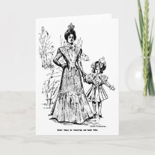 1898 Vintage Illustration Ostern arbeitet Karte um