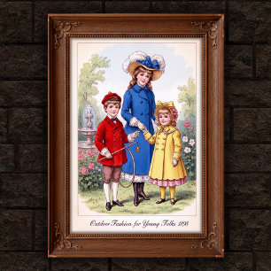 1898 Vintage Outdoor Mode Wandposter Poster