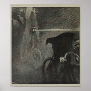 1898 Vintages Bicycle Ghost Rider und Art Poster