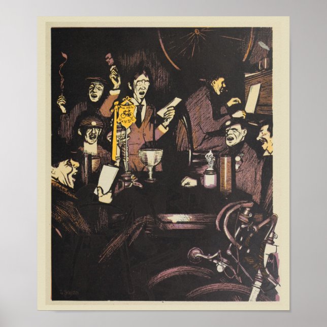 1898 Vintages Bicycle Post Race und Art Poster (Vorne)