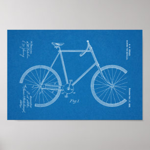 1899 Fahrradgetriebekunst Zeichnend Print Poster