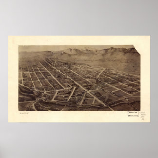 1899 Fort Collins, CO Birds Eye Panoramablick Kart Poster