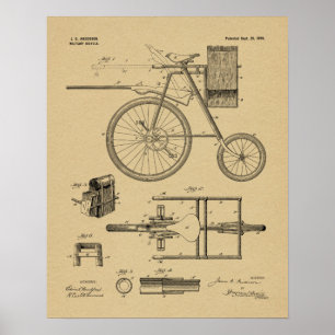 1899 Militärfahrrad-Patentkunst-Druck Poster