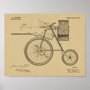 1899 Militärradpatent Art Zeichnend Print Poster