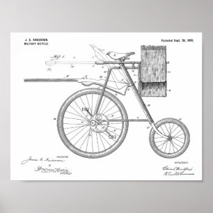 1899 Militärradpatent Art Zeichnend Print Poster