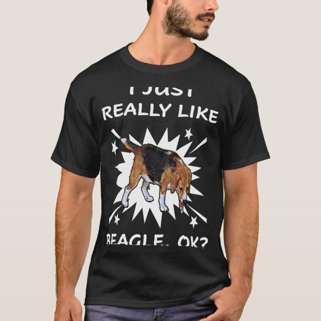 189 Ich mag Beagle wirklich T-Shirt (Vorderseite)