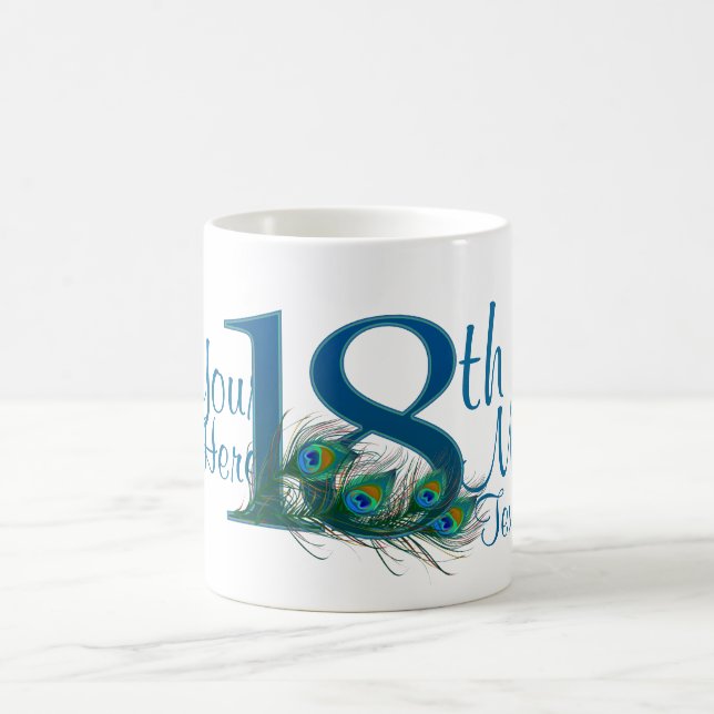 # 18 - 18. Hochzeitstag oder 18. Geburtstag Kaffeetasse (Mittel)