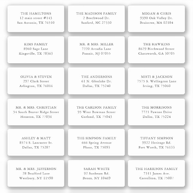 18 Anschrift des Empfängers Aufkleber (Vorderseite)