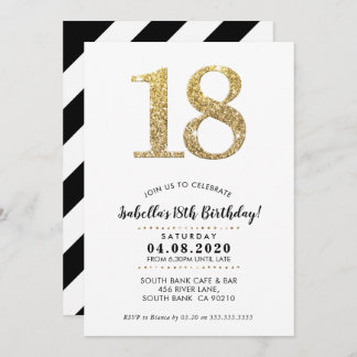 18. BIRTHDAY PARTY INVITE Moderner Glitzer Einladung