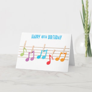 ** 18. BIRTHTAG** MUSIKANISCHE NOTEN BIRTHTAGSWEIS KARTE