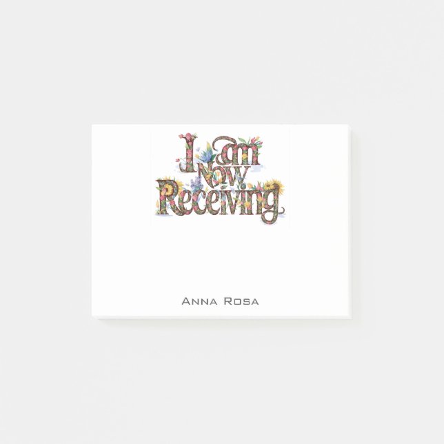 *~* 18 Blumenmuster Ich erhalte JETZT AP85 Manifes Post-it Klebezettel (Vorderseite)