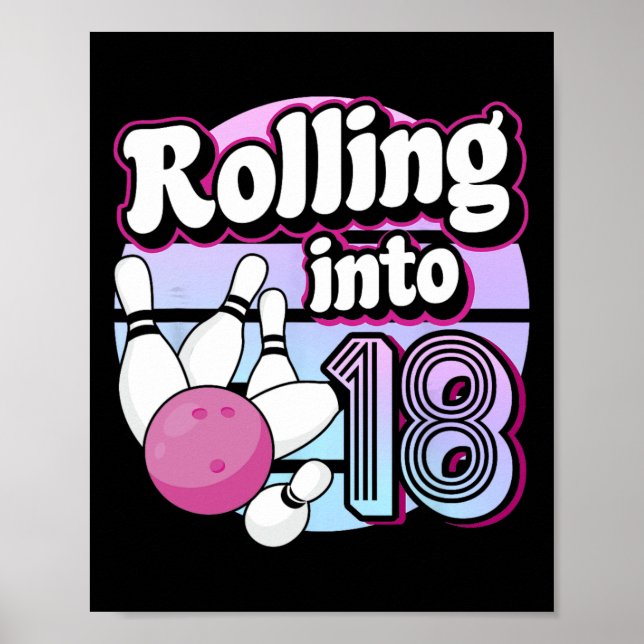 18 Bowling 18. Geburtstag Poster (Vorne)