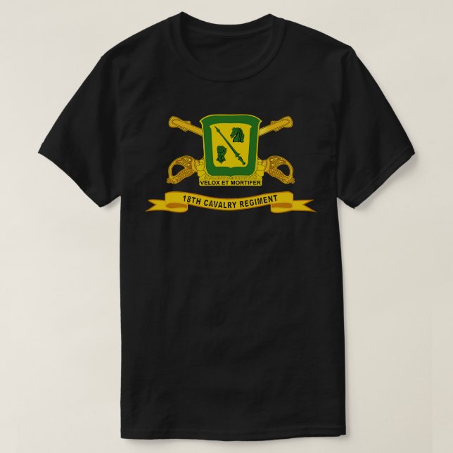 18. Cavalry Regiment w Br Ribbon T-Shirt (Design vorne)