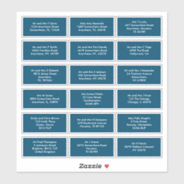 18 Einzeladressen des Empfängers Türkis Aufkleber