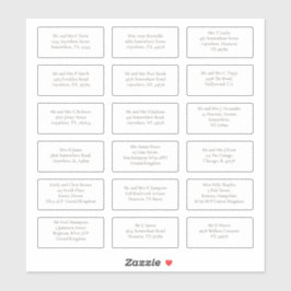 18 Einzeladressen für den Namen der Hochzeit Serif Aufkleber