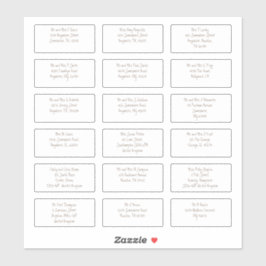 18 Einzeladressen Name Modernes Braun Aufkleber