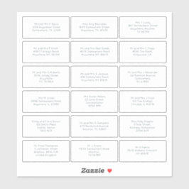 18 Einzelname Anschrift Wedding Guest Simple Aufkleber