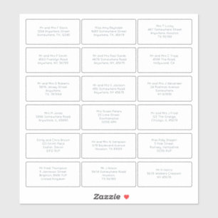 18 Einzelname Anschrift Wedding Guest Simple Aufkleber